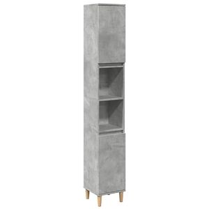 vidaXL Dulap de baie, gri beton, 30x30x190 cm, lemn prelucrat