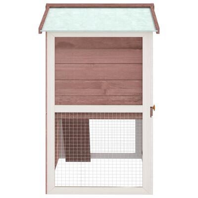 vidaXL Cușcă de iepuri pentru exterior, 3 uși, maro, lemn