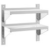 vidaXL Raft perete 2 niveluri 50x23,5x48 cm argintiu oțel inoxidabil