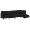 vidaXL Set de mobilier pentru living cu pernă 5 pcs Negru Țesătură