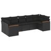 vidaXL Set canapele de grădină cu perne, 7 piese, negru, poliratan