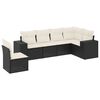 vidaXL Set mobilier de grădină cu perne, 6 piese, negru, poliratan