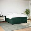 vidaXL Pat box spring cu saltea, verde &icirc;nchis, 200x200 cm, catifea