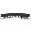 vidaXL Set mobilier de grădină cu perne, 10 piese, antracit, aluminiu