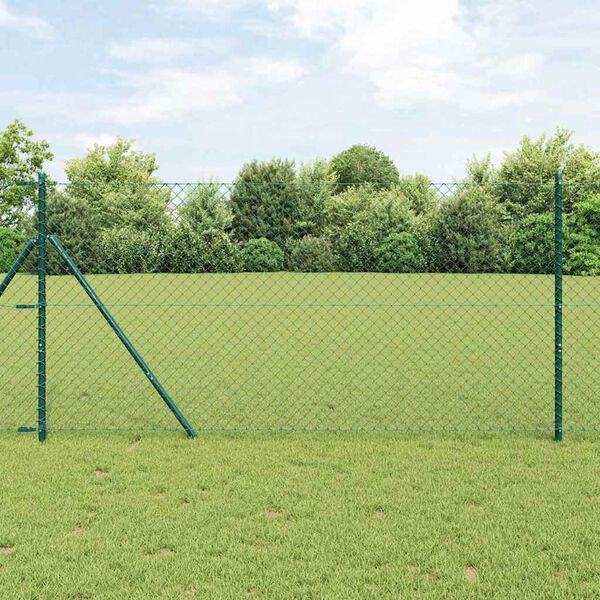 vidaXL St&acirc;lp de gard. Verde 10 x 1,5 m (plasă de 40 x 40 mm)