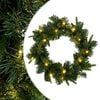 vidaXL Coronă de Crăciun Verde Diam. 30 cm PVC și PE 25 LED-uri