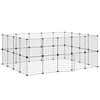 vidaXL Cușcă animale de companie cu ușă 36 panouri negru 175x140x70 cm oțel