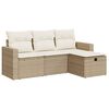 vidaXL Set canapele de grădină, 4 piese, cu perne, bej, poliratan