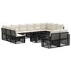 vidaXL Set de canapele pentru grădină 13 buc. Negru și Alb crem