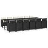 vidaXL Set mobilier de exterior cu perne, 13 piese, negru, poliratan