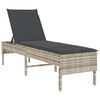 vidaXL Șezlong cu pernă gri deschis 55x200x44 cm, poliratan