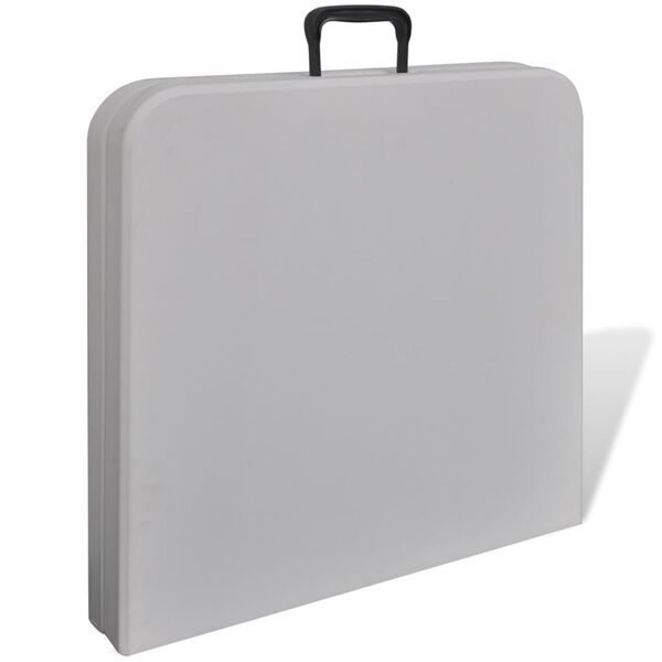 Masă grădină pliabilă HDPE 122 cm Alb