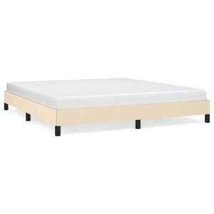 vidaXL Cadru de pat fără saltea, crem, 180x200 cm, textil