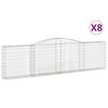 vidaXL Coșuri gabion arcuite 8 buc, 400x30x100/120 cm fier galvanizat