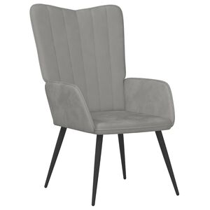 vidaXL Scaun de relaxare, gri deschis, catifea