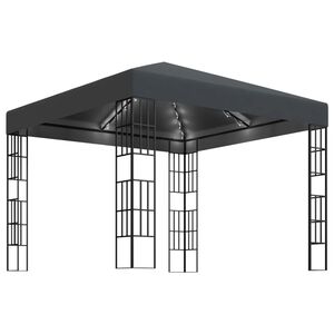vidaXL Pavilion cu șir de lumini LED, antracit, 3x3 m