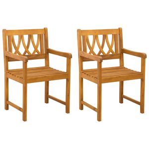 vidaXL Scaune de grădină 2 pcs natural Lemn Solid de Acacia