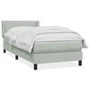 vidaXL Pat box spring cu saltea, gri deschis, 80x210 cm, catifea