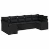 vidaXL Set de canapele pentru grădină 7 buc. Negru