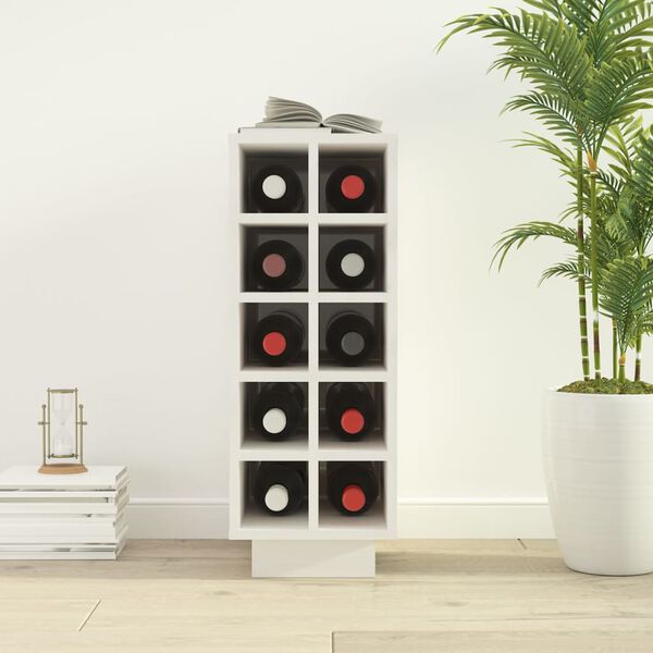 vidaXL Dulap de vinuri, alb, 23x34x61 cm, lemn masiv de pin