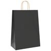 vidaXL Pungi de h&acirc;rtie 50 buc cu m&acirc;nere negre 32x17x44 cm