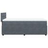 vidaXL Pat box spring cu saltea, gri &icirc;nchis, 80x200 cm, catifea