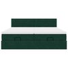 vidaXL Cadru de pat otoman cu saltele Verde &icirc;nchis 200x200cm catifea