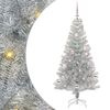 vidaXL Brad de Crăciun cu 150 LED cu suport Argintiu 150 cm PET