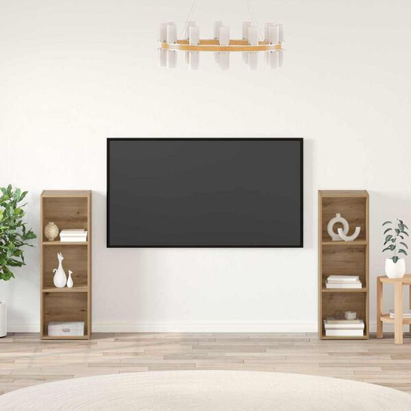 vidaXL Set comodă TV Pe perete 2 pcs Stejar Artizanal 107 x 35 x 37 cm