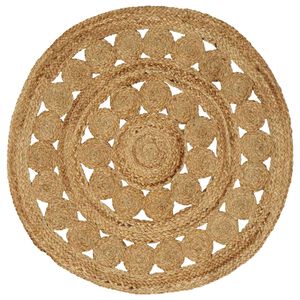 vidaXL Covoare de zonă natural &Oslash; 90 cm Iută