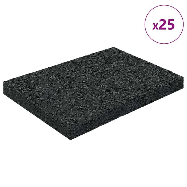 vidaXL Pat din granulate de cauciuc Negru 6 x 9 x 0,8 cm Cauciuc