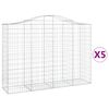 vidaXL Coșuri gabion arcuite 5 buc, 200x50x140/160 cm, fier galvanizat