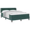 vidaXL Pat cu arcuri cu headboard Verde &icirc;nchis 160 x 200 cm Catifea