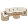 vidaXL Set canapele de grădină, 7 piese, cu perne, bej, poliratan