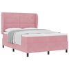 vidaXL Pat cu arcuri cu headboard Manual Roz 200 x 160 cm Catifea