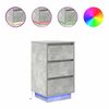 vidaXL Noptiera cu lumini LED Gri beton 38x34x65 cm