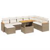 vidaXL Set canapele de grădină, 9 piese, cu perne, bej, poliratan