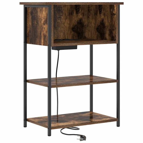 vidaXL Dulap de noapte Stejar fumuriu 55 x 31 x 76 cm Lemn compozit