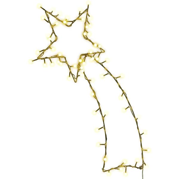 vidaXL Lumini Crăciun Siluetă stea căzătoare 80 LED-uri alb cald