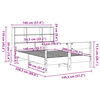 vidaXL Pat cu bibliotecă fără saltea, alb, 140x200 cm, lemn masiv pin