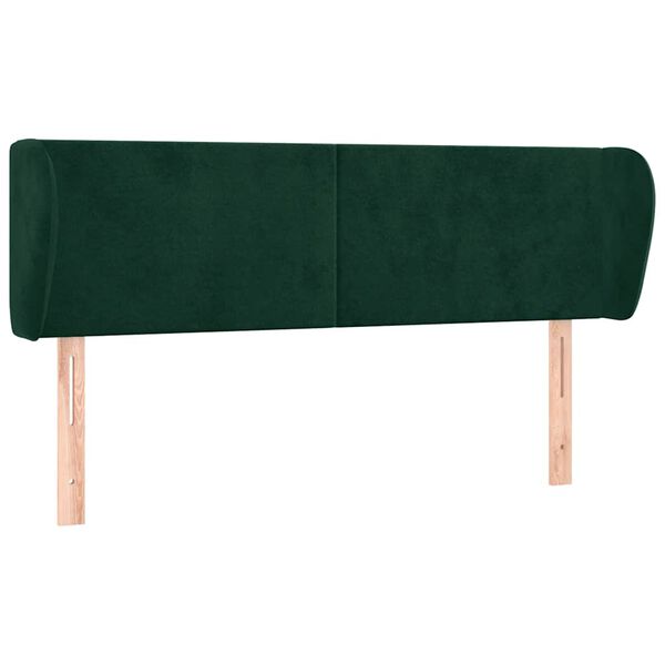 vidaXL Tăblie de pat cu aripioare verde &icirc;nchis 147x23x78/88 cm catifea