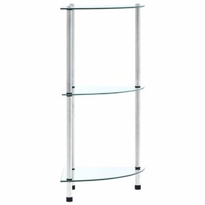 vidaXL Raft cu 3 niveluri, transparent, 30x30x67 cm, sticlă securizată