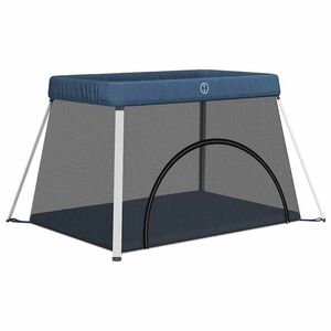 vidaXL Țarc pentru copii cu saltea, bleumarin, p&acirc;nză textil