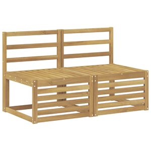 vidaXL 2 Bucată Canapea Medie pentru Exterior Lemn Solid de Acacia Alb