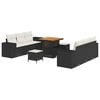vidaXL Set de canapele pentru grădină Negru și Crem 221 x 204 x 85 cm