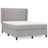 vidaXL Pat box spring cu saltea, gri deschis, 140x190 cm, textil