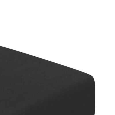 vidaXL Canapea extensibilă cu taburet, 2 locuri, negru, catifea