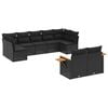 vidaXL Set mobilier de grădină cu perne, 9 piese, negru, poliratan