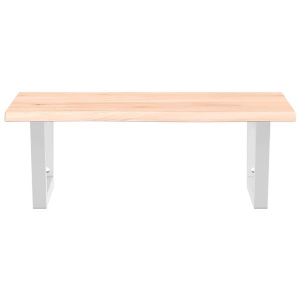 vidaXL Raft pentru lavoar montat pe perete, oțel și lemn masiv stejar