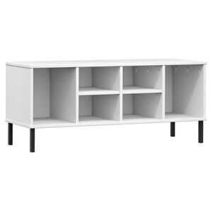 vidaXL Pantofar cu picioare metalice &bdquo;OSLO&rdquo; alb 106x35x45 cm lemn